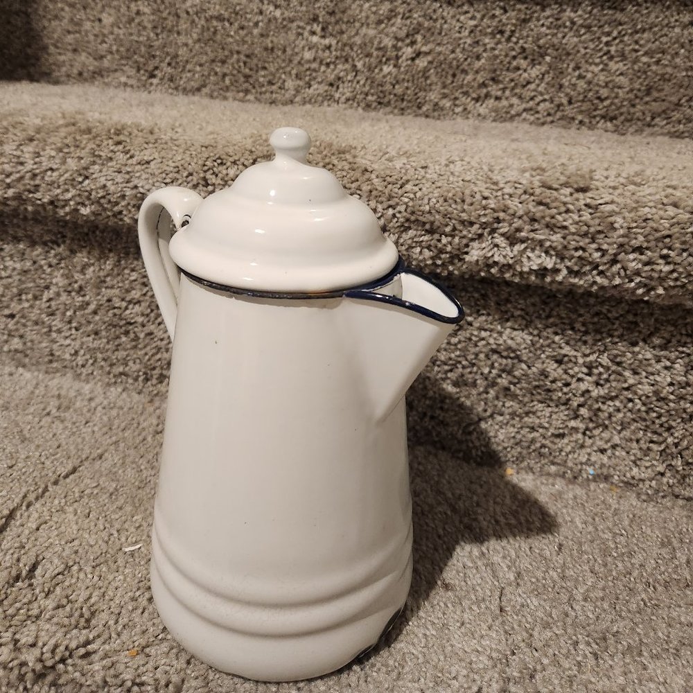 Vintage Small Enamelware Kettle